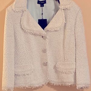 St John NEW Mist Blue/White Evening Jacket